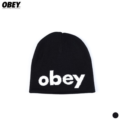【Brand T】OBEY LOWERCASE BEANIE 小寫 字母 LOGO 毛帽 針織帽 街頭 黑色