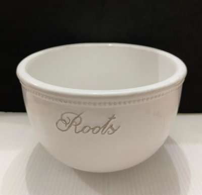 龍廬-自藏二手出清~陶瓷製品-Roots Home 浮雕陶瓷餐碗-Roots 陶瓷碗-白色(450ml)/只有1個/個人碗 陶瓷碗 湯碗
