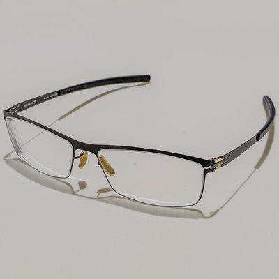 二手原廠正品 ic! berlin Model Arnaud 德國製中性款時尚輕薄無螺絲設計金屬框眼鏡框鏡架 黑色
