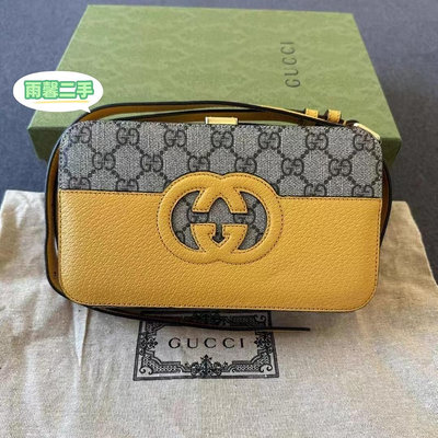 雨馨二手 Gucci 古馳 雙G拼色Logo 盒子包 斜挎包 小硬箱包 725341 現貨