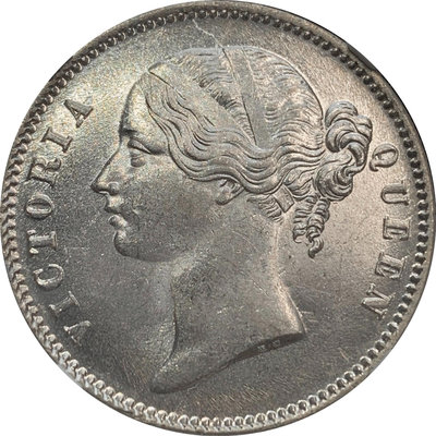 NGC-MS64 東印度公司1840年維多利亞女王1盧比銀幣39