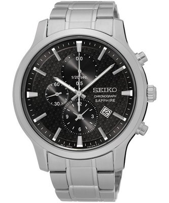 SEIKO 帥氣三眼計時藍寶石鏡面腕錶(SNDG67P1)-黑/42mm7T92-0TT0D