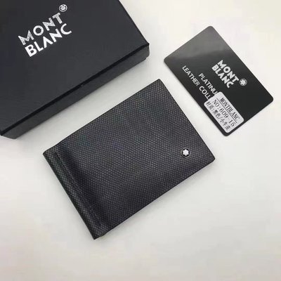 亞軒潮店 現貨潮款萬寶龍 MONTBLANC卡包美金夾真皮商務證件包6卡位新款男士對折卡夾名片包 滿千免運