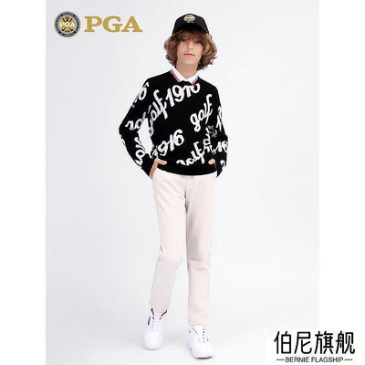 PGA 春秋兒童高爾夫服裝 男童毛衣長袖t恤加厚絲光羊毛-伯尼旗艦