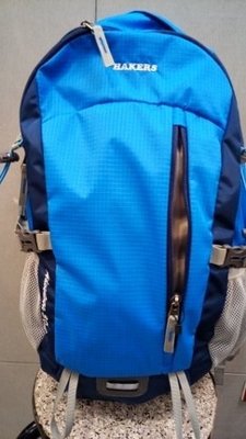 全新未使用~HAKERS 登山後背包30L,3層空間,重量超輕,兩側可放水壺和折疊傘（藍橘兩色），原價1990