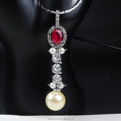 珍珠林~10MM最高級硨磲黃金貝珍珠墬-(附贈鏈組) ~特價限量商品 #779