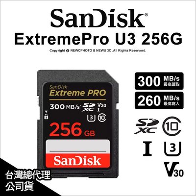 【薪創忠孝新生】SanDisk Extreme Pro SDXC USH-II V90 256GB 256G 讀300/寫 記憶卡 公司貨
