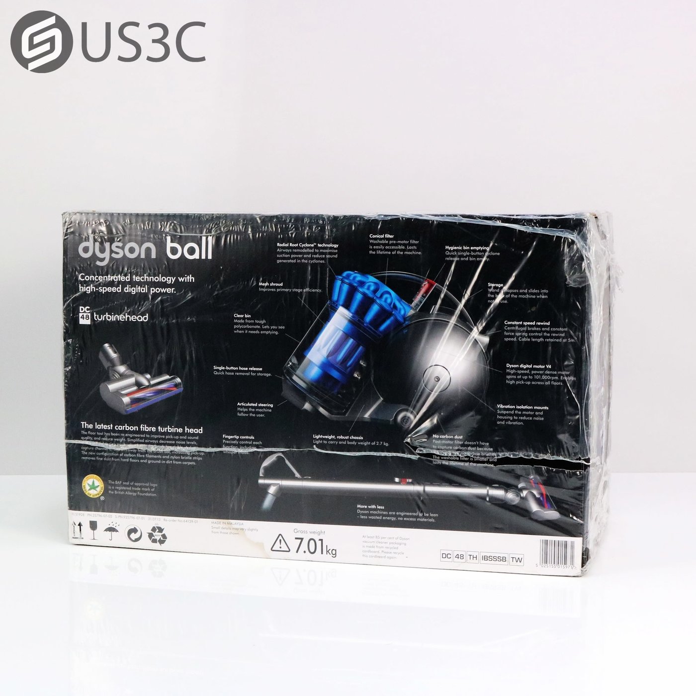 【US3C-小南門店】【全新未拆】公司貨 戴森 Dyson DC48 turbinehead 圓筒式吸塵器 搭載數位馬達 多圓錐氣旋集塵科技