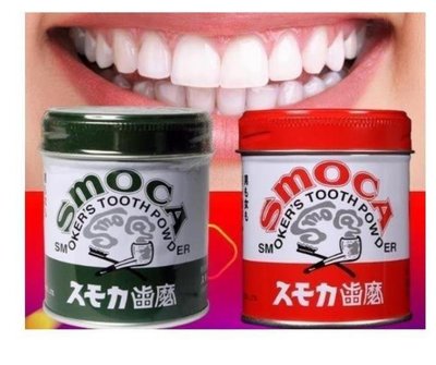 【益元閣】日本斯摩卡 SMOCA牙膏粉 洗牙粉 155G 美白牙齒 去煙漬茶漬 綠色綠茶味 牙斑淨