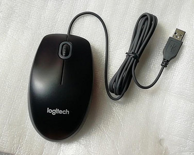 羅技 Logitech M-U0026 USB 光學滑鼠 M200 MK200 有線 1000dpi 鼠標 黑色