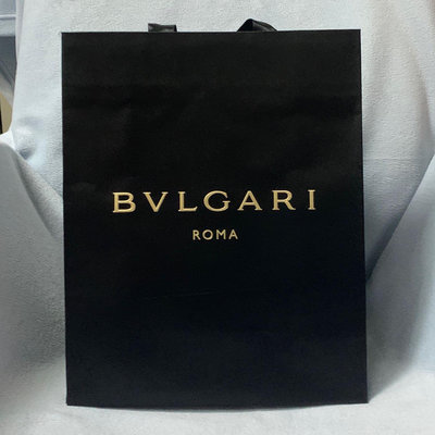 名牌紙袋 BVLGARI 正品 深黑色緞面袋