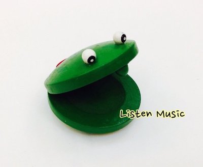 立昇樂器 青蛙款式手響板 木製可愛卡通動物響板 兒童學習教育玩具 奧福樂器