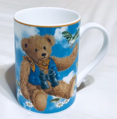 日本 Nikko Teddy Bear 泰迪熊 天空藍 馬克杯 咖啡杯 茶杯 水杯