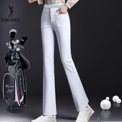 高爾夫褲子女秋冬加厚高腰顯瘦喇叭長褲胖mm大碼golf球褲子彈力褲