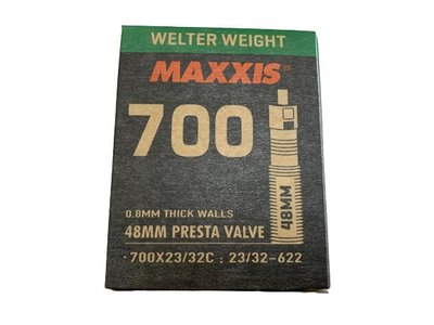 *~(疾風單車)全新盒裝 瑪吉斯MAXXIS 內胎 700X23到32C 氣嘴長度48L(有現貨)