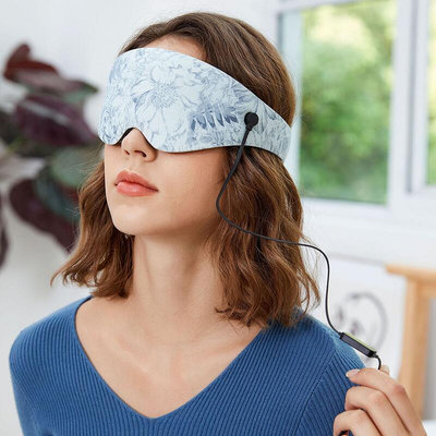 廠家出貨維徒3d立體熱敷睡眠眼罩 水墨風多功效三檔控溫加熱遮光眼罩