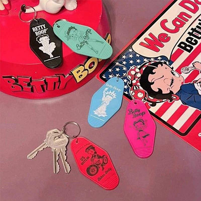 (I LOVE樂多) 日本進口  Betty Boop 貝蒂 圖案 時尚酒店鑰匙圈 5款可選購