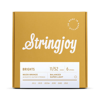 Stringjoy BB1152 Brights Bronze 黃銅 (11-52) 民謠吉他弦 【黃石樂器】
