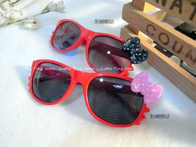 MIT台灣製外銷歐美 兒童太陽眼鏡 貓咪鏡框星星蝴蝶結造型膠框墨鏡 防曬眼鏡UV400 紅