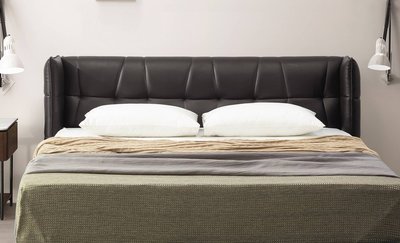 【生活家傢俱】SY-20-3：黑色皮6尺雙人床頭片【台中家具】皮革床頭板 框形床頭片 北歐風 實框架 台灣製造