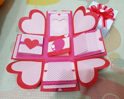 |小米工坊°♡版雙層七機關 爆炸盒 爆炸卡 禮物盒  手工卡片 客製化 紀念日 週年 生日 節日 情人節 卡片盒 生日卡