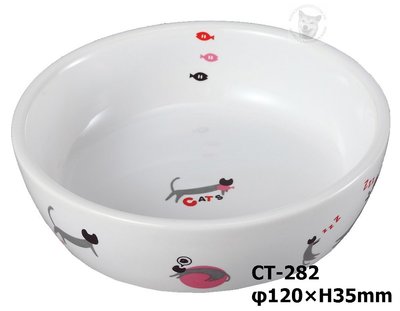 MARUKAN 犬貓貂兔鼠 彩繪圓型陶瓷食盆 碗碟 寵物食皿 飲水器 給水盆 CT-282（φ12公分）每件259元