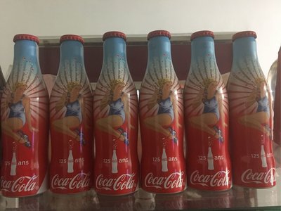 法國 cocacola 125週年 復古美女紀念鋁瓶 可口可樂