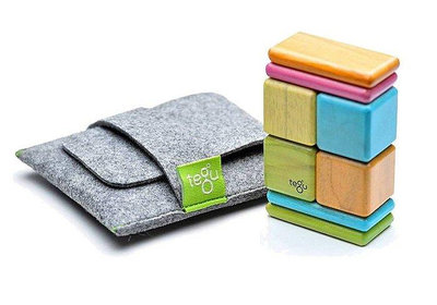 美國Tegu 口袋系列益智磁性積木8件組~彩色調色盤Tints款