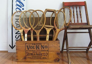 Vintage 早期木製網球拍 (LOFT/Eams/工業風/咖啡店/陳列道具/文創/古董)