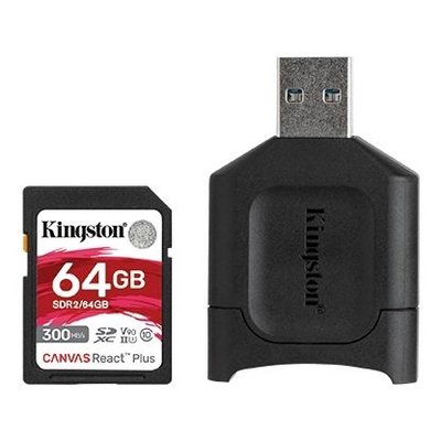 Kingston Canvas React Plus SDXC 64GB 記憶卡〔300MB/s〕附讀卡機 UHS-II