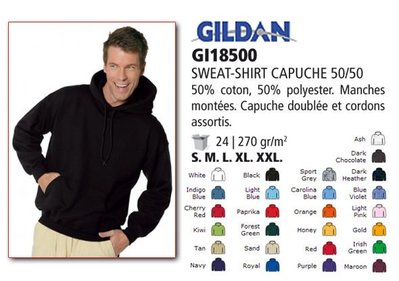 Gildan 18500  連帽長袖T恤  厚棉7.75磅 100%純棉最適合設計師印花