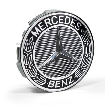【B&amp;M 原廠精品】Benz 賓士 原廠輪圈 稀有黑色圖騰版 中心蓋 鋁圈蓋  A B C E S CLS CLA 現貨