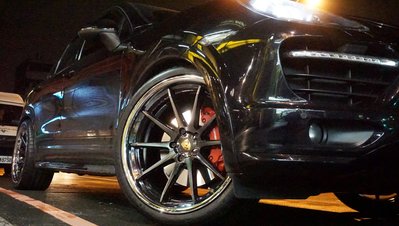 Porsche Cayenne 22吋外銷精品鋁圈~大凹設計, 白鐵邊框, CAYENNE 955 957 958 皆可