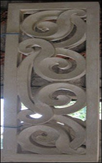 峇里島砂岩石雕片~(雙面)雕刻窗花壁飾花磚壁磚30x60cm