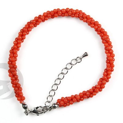 🍁紅珊瑚多一點裝飾，增十分精緻💥做百分精彩女人 紅珊瑚圓珠編織手串手鍊 GTX 03圓珠三轉手練 2-2.5mm