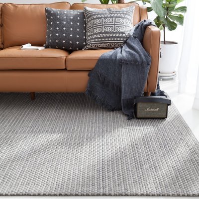 特賣-無風生活灰色羊毛客廳地毯手工編織定制臥室純色印度進口ins家用