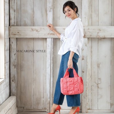 日本品牌Macaronic Style 輕量鋪棉大空間肩背媽媽包超輕量多夾層可收納手提三層包 多色款 S號(現貨在台)
