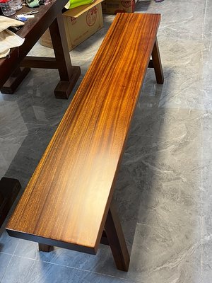 茶桌專用凳子長條凳實木長板凳大板桌奧坎黃花梨椅子紅木原木中式