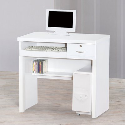 鴻宇傢俱~(PI)294-7 白色2.7尺電腦桌