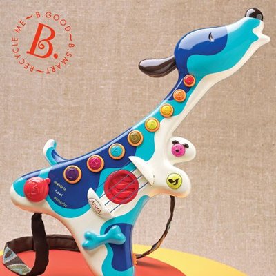 娃娃國【美國B.Toys 音樂系列-獵犬小吉他(2Y)】兒童樂器.聲響音效.小肌肉的觸覺刺激