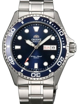 ORIENT WATCH 東方寶藍水鬼200m潛水鋼帶機械腕錶 型號：FAA02005D【神梭鐘錶】
