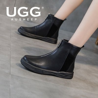 【現貨精選】100％原廠 AUSHEEP UGG馬丁靴女 新品女靴秋冬季真皮輕便女短靴
