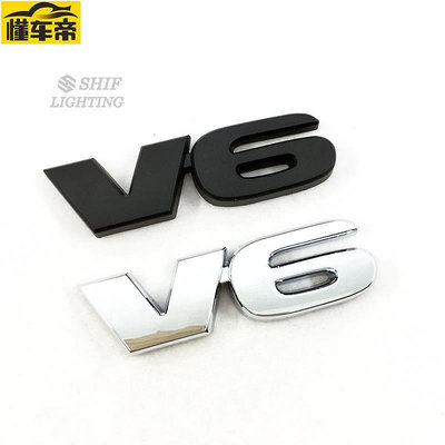 1 x 金屬鉻 V6 徽標字母汽車後箱標誌徽章貼紙貼花, 用於豐田 TUNDRA SR5-滿299發貨！滿299發貨唷~