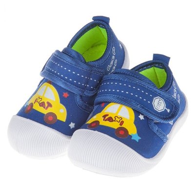 童鞋/可水洗小車藍色寶寶布質學步鞋(12.5~15公分)O7V787B