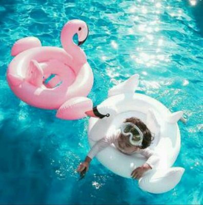 【寶寶充氣游泳圈】火烈鳥白天鵝嬰幼兒童救生圈小孩坐騎嬰兒泳圈坐圈 小朋友泳圈造型泳圈寶寶游泳《GY》