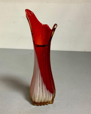 早期收藏的手工流線玻璃古花瓶