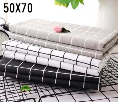 【批貨達人】北歐簡約棉麻桌布 (50X70) 田園格子布藝餐桌布 拍照背景布
