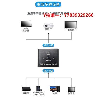 切換器2.1版hdmi切換器2進1出8k高清ps5/xbox電腦連接4k120hz顯示器電視