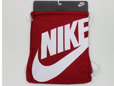 (布丁體育)NIKE束口袋(紅白色)束口包,束口休閒袋,運動包,雙肩包後背包 束口袋 另賣 斯伯丁 molten 籃球