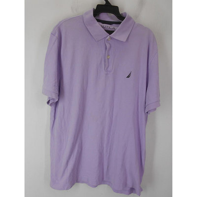 男 ~【NAUTICA】粉紫色POLO衫 L號(3B161)~99元起標~